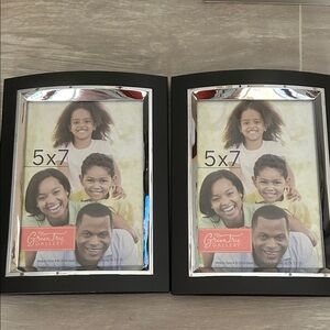 Green Tree Gallery Black and Silver Picture Frame set of two